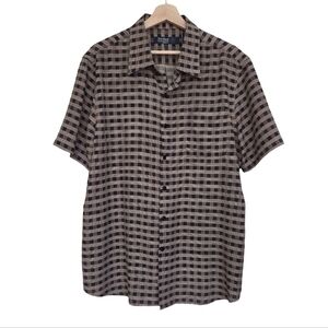 Nat Nast | Luxury Originals Silk Lyocell Blend Checkered Button Up Shirt